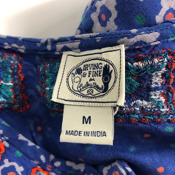 Irving & Fine for Lucky Brand Embroidered Dress M - Picture 4 of 8